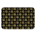 Black And Gold Lotus Flower Print Indoor Door Mat