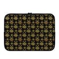Black And Gold Lotus Flower Print Laptop Sleeve