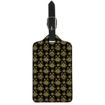 Black And Gold Lotus Flower Print Luggage Tag