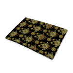 Black And Gold Lotus Flower Print Pet Cooling Mat Cover