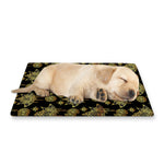 Black And Gold Lotus Flower Print Pet Cooling Mat Cover