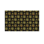 Black And Gold Lotus Flower Print Polyester Flag
