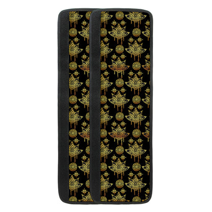 Black And Gold Lotus Flower Print Refrigerator Handle Covers