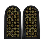 Black And Gold Lotus Flower Print Skillet Handle Cover