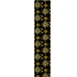 Black And Gold Lotus Flower Print Table Runner