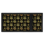 Black And Gold Lotus Flower Print Trifold Wallet