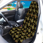 Black And Gold Lotus Flower Print Waterproof Car Seat Cover