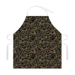 Black And Gold Lotus Pattern Print Adjustable Apron