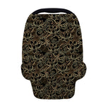 Black And Gold Lotus Pattern Print Baby Seat Cover