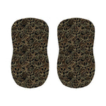 Black And Gold Lotus Pattern Print Bar Stool Covers