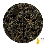 Black And Gold Lotus Pattern Print Basketball