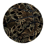 Black And Gold Lotus Pattern Print Basketball