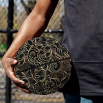 Black And Gold Lotus Pattern Print Basketball