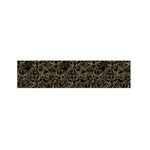 Black And Gold Lotus Pattern Print Bed Runner
