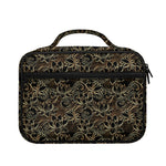 Black And Gold Lotus Pattern Print Briefcase Bible Bag