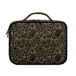 Black And Gold Lotus Pattern Print Briefcase Bible Bag
