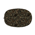 Black And Gold Lotus Pattern Print Car Side Mirror Covers