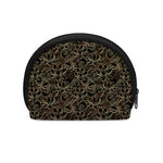 Black And Gold Lotus Pattern Print Coin Purse
