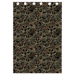 Black And Gold Lotus Pattern Print Curtain