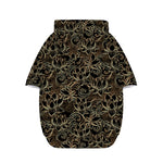 Black And Gold Lotus Pattern Print Dog Zip Up Hoodie