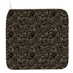 Black And Gold Lotus Pattern Print Hand Towel
