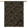 Black And Gold Lotus Pattern Print House Flag
