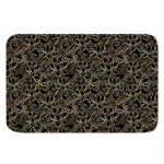 Black And Gold Lotus Pattern Print Indoor Door Mat