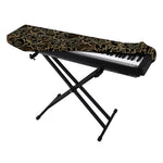 Black And Gold Lotus Pattern Print Piano Keyboard Cover