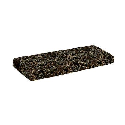 Black And Gold Lotus Pattern Print Piano Keyboard Cover