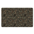 Black And Gold Lotus Pattern Print Polyester Doormat