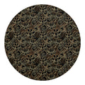 Black And Gold Lotus Pattern Print Round Blanket