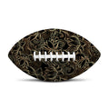 Black And Gold Lotus Pattern Print Rugby Ball