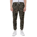 Black And Gold Lotus Pattern Print Joggers
