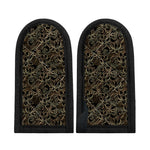 Black And Gold Lotus Pattern Print Skillet Handle Cover