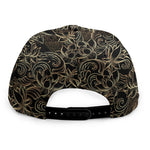 Black And Gold Lotus Pattern Print Snapback Cap