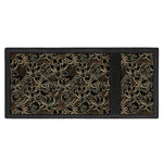 Black And Gold Lotus Pattern Print Trifold Wallet