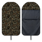 Black And Gold Lotus Pattern Print Waterproof Car Seat Cover