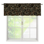Black And Gold Lotus Pattern Print Window Valance
