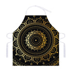 Black And Gold Mandala Print Adjustable Apron