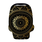 Black And Gold Mandala Print Baby Seat Cover