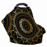 Black And Gold Mandala Print Baby Seat Cover