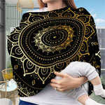 Black And Gold Mandala Print Baby Seat Cover