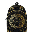 Black And Gold Mandala Print School Backpack