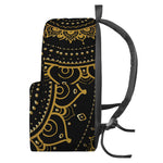 Black And Gold Mandala Print Backpack