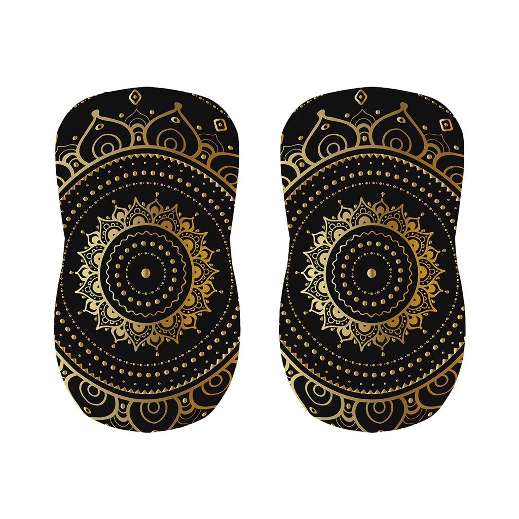 Black And Gold Mandala Print Bar Stool Covers
