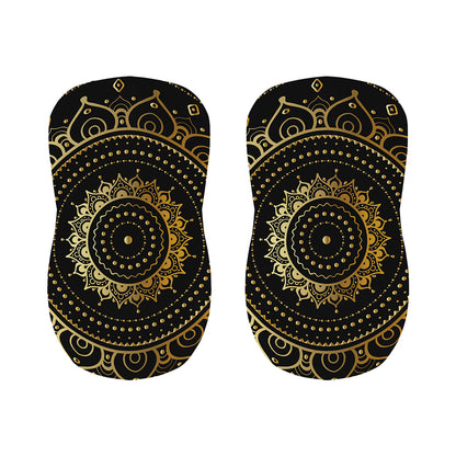 Black And Gold Mandala Print Bar Stool Covers