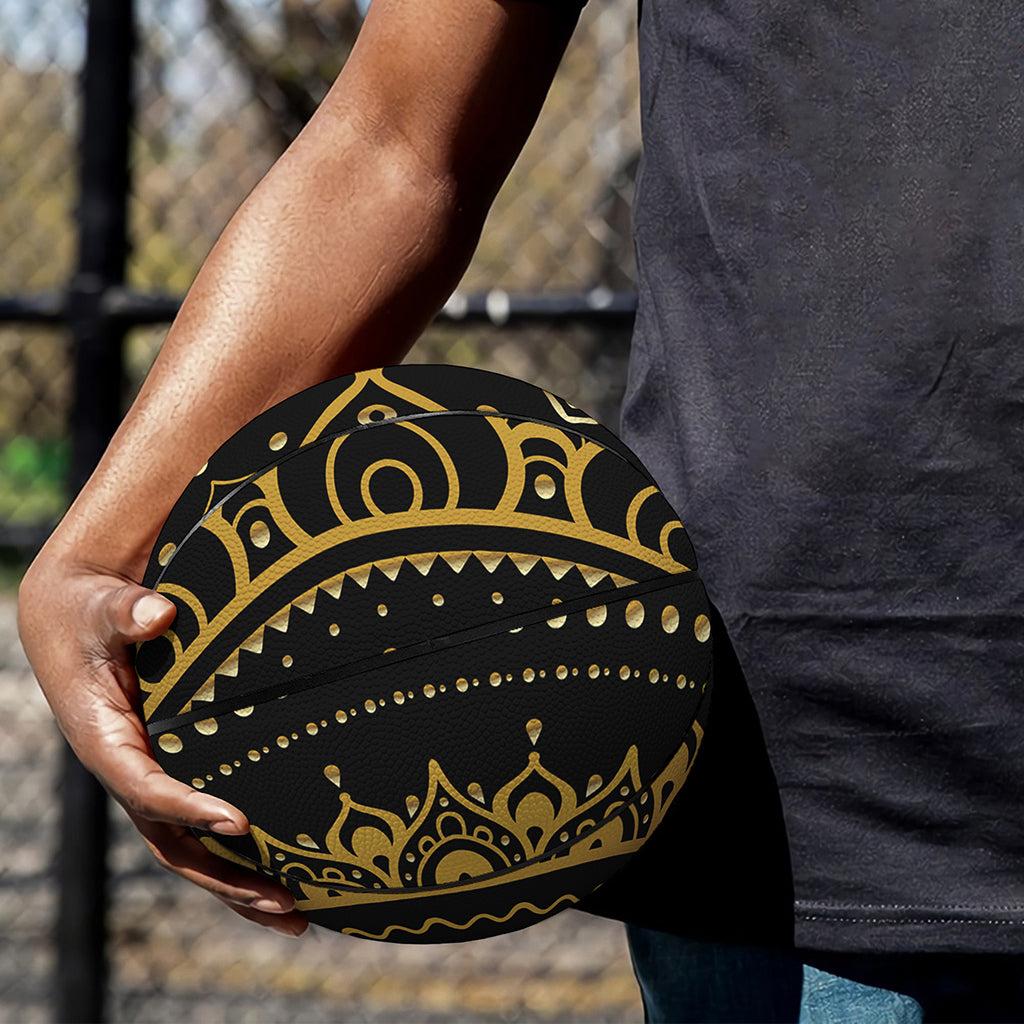 Black And Gold Mandala Print Basketball