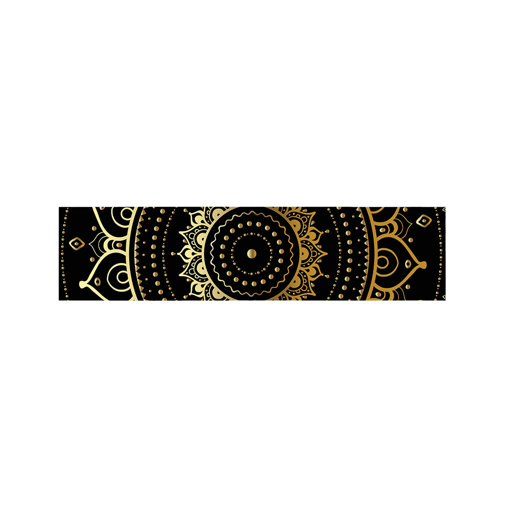 Black And Gold Mandala Print Bed Runner