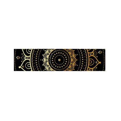 Black And Gold Mandala Print Bed Runner