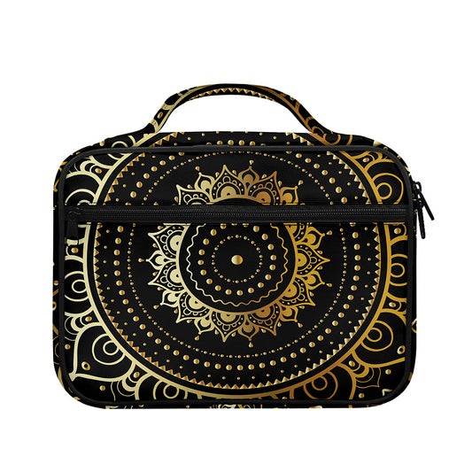 Black And Gold Mandala Print Briefcase Bible Bag